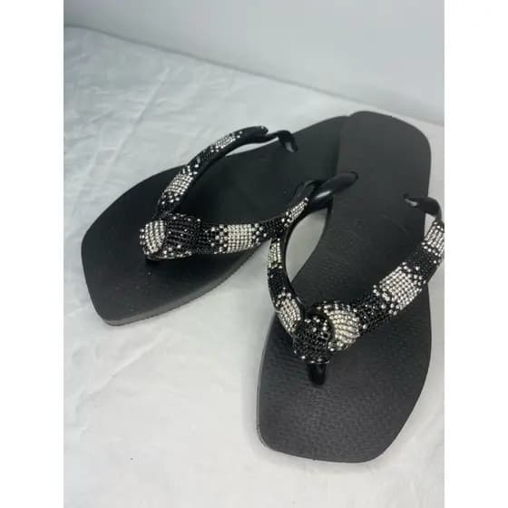 chinelo feminino com brilho, solado antiderrapante