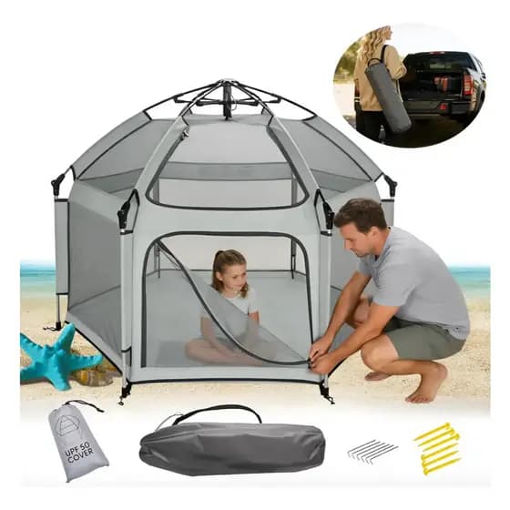 Barraca Infantil Dobrável Anti-Mosquito 360° Ventilada para Casa Parque e Praia