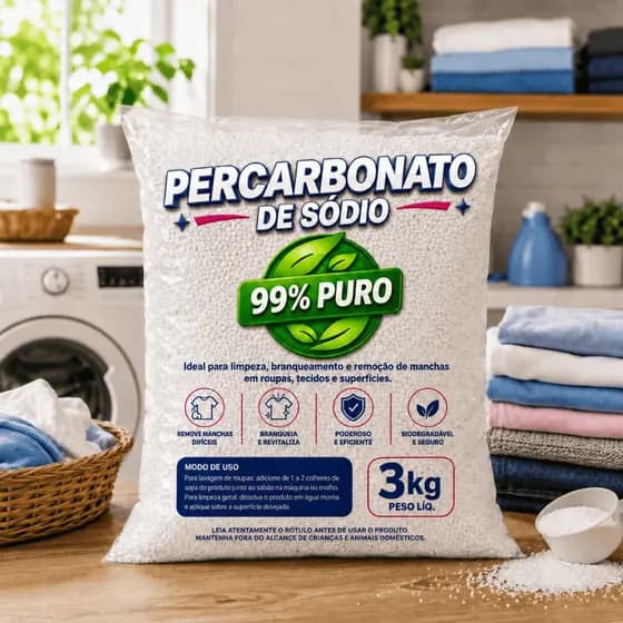 Percarbonato De Sódio 1kg 2kg 3 kg Oxigênio Ativo Tira Mancha Clareador Sem Cloro Multiuso