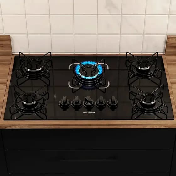 Combo Inteligente: Balcão Kaik Móveis + Cooktop Essencial 5 Bocas