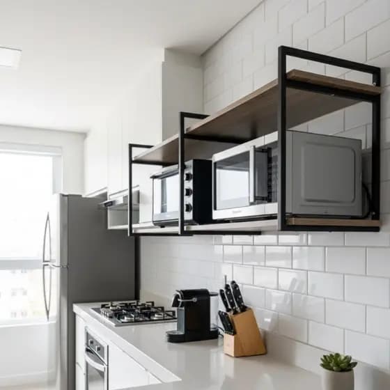 Suporte Para Microondas Air Fryer Prateleira Organizador Parede