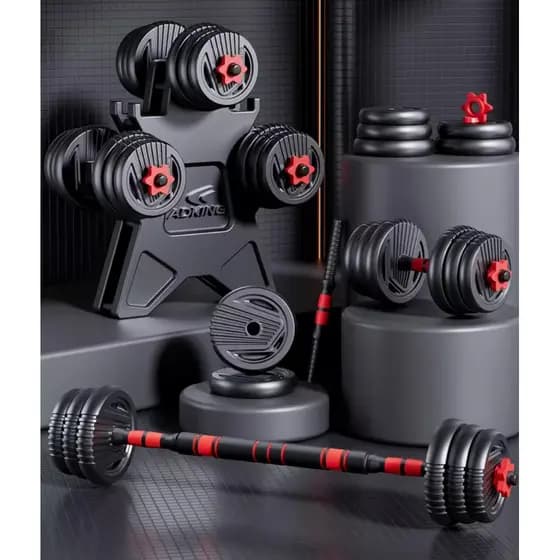 20kg 6 Em 1 Musculação Halteres Anilhas Barras Kettlebell Ajustáveis Academia Treino Casa Equipamento Fitness