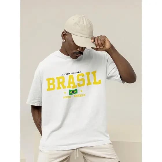 Camiseta Brasil Copa Do Mundo Futebol Patriota Unissex100% Algodão Premium Camisa Streetwear