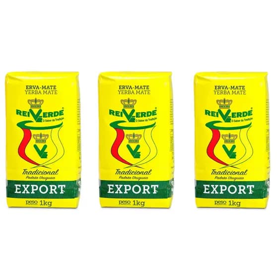 Kit 3 Erva Mate Export Tradicional Rei Verde 1kg