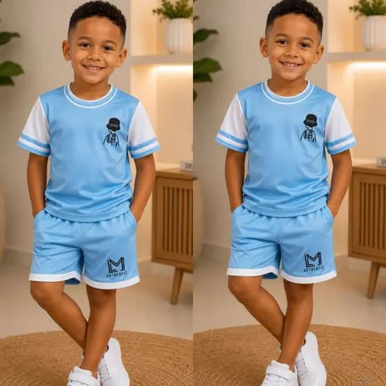 Conjunto Infantil e Juvenil Menino Bermuda e Camiseta Verão Roupa Masculina