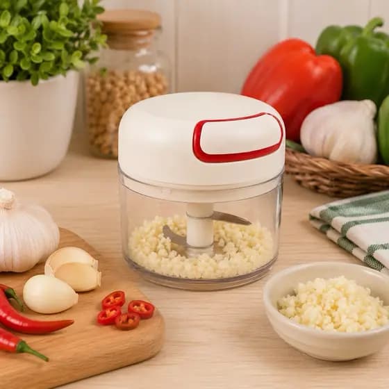 Mini Processador de Alimentos Manual 170ml Triturador Portátil Cozinha