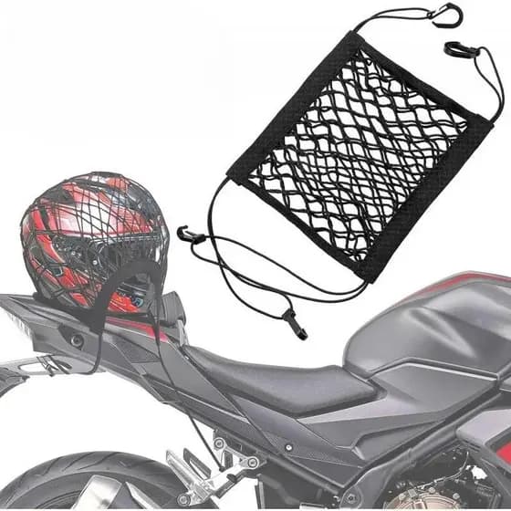 Rede De Carga Para Motocicleta , Elástica De Alta Camada Dupla Armazenamento De Capacete , Com Ganchos Bagagem