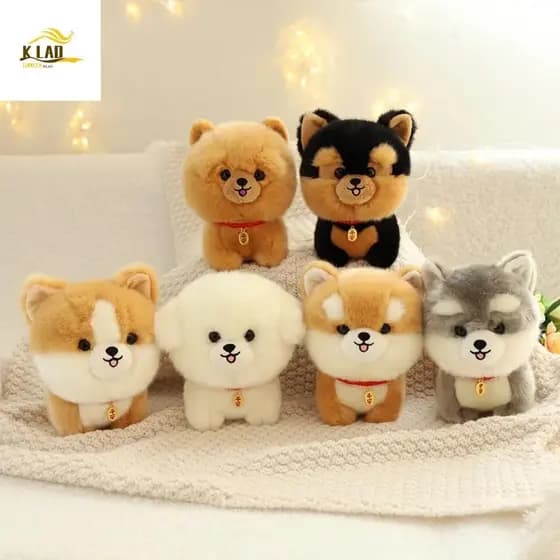 KLAOSD Adorbale Peludo Pelúcia Corgi Dog , Boneca De Brinquedo Fofo Para Cachorro , Desenho Animado