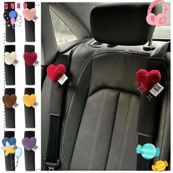 SUHU Capa De Cinto De Segurança Estilo Carro , Almofada De Ombro Macia Para De Com Coração De Amor Suporte De Pescoço