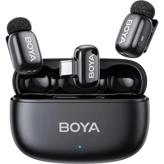 Microfone Lapela Boya Mini-14 USB-C Sem Fio Preto
