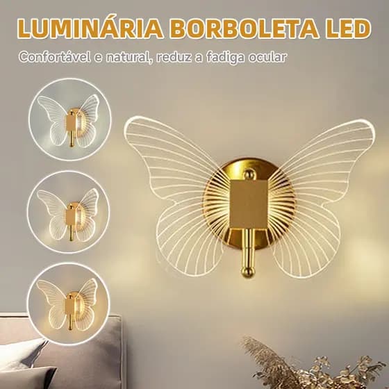kit1/2/3Luminária Borboleta LED Dourada para Quarto Cabeceira Bivolt 110 220V Luz Suave para Quarto de Criança e Sala