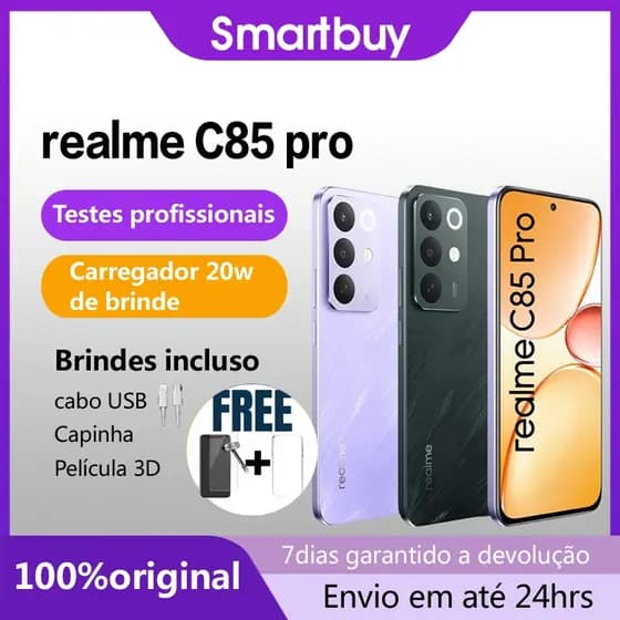 Celular Realme C85 Pro 4G, Bateria 7000mAh, Tela AMOLED 6.8", Câmera 50MP, Versão Global Original