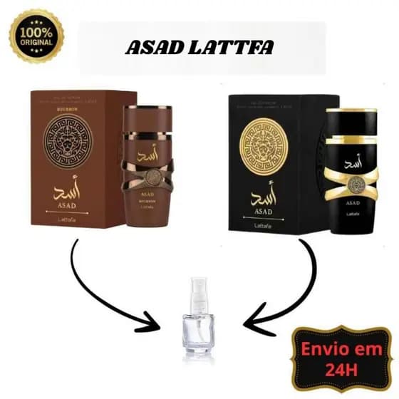 Perfume Árabe Lattafa Asad Bourbon Masculino Original Edp 5ml