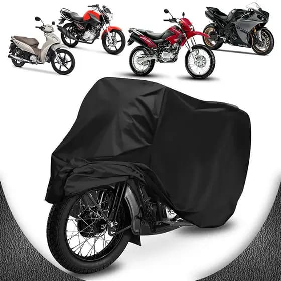 Capa Cobrir Moto Couro Protetora Sol Chuva Impermeável Forrada P M G