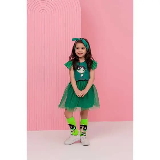 Fantasia Infantil Super Poderosa Docinho com Meias