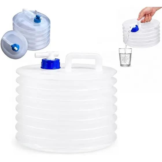 Recipiente de Água Dobrável com Torneira, Recipiente de Água para Camping com Torneira, Jarro de Camping Expansível, Dis