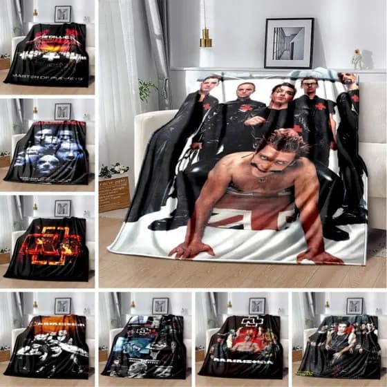 Cobertor De Lã Com Estampa De performance De Palco rammstein , Leve E Quente Para Cochilo De Viagem