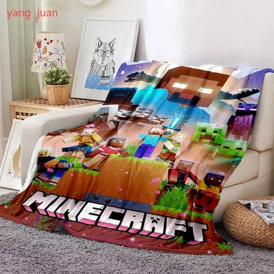 Cobertor Minecraft My World Sandbox Game Character Macio E Quente Com Estampa 3D De Lã E54 Personalizável