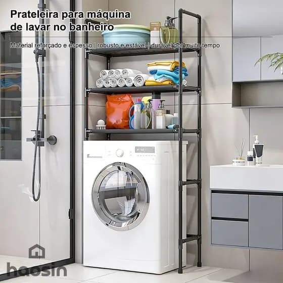 Prateleira Organizadora Com Prateleiras Lavanderia Para Máquina de Lavar