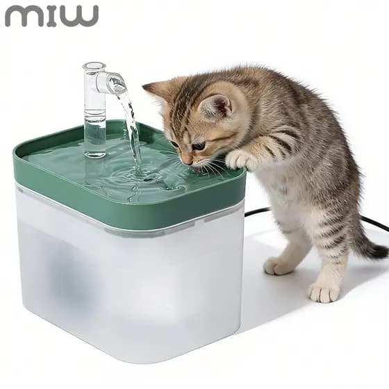MIW Bebedouro Fonte de Água Elevado Automático com Filtro Para Animais de Estimação, Base antiderrapante Gatos e Cães