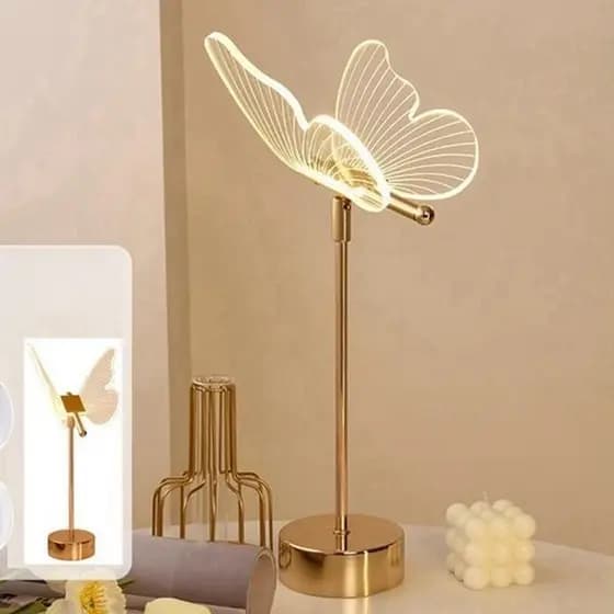 haosin Candeeiro de Mesa Borboleta LED Luz Noturna Nórdica Para Quarto Abajur de Cabeceira Infantil USB