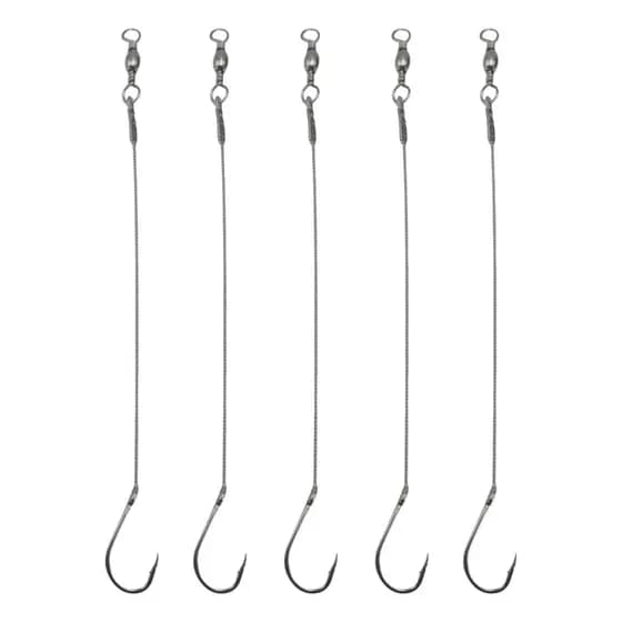 Kit 5 Anzol 12147 N2/0 Encastoado Trancado 10cm Com Girador Flexivel