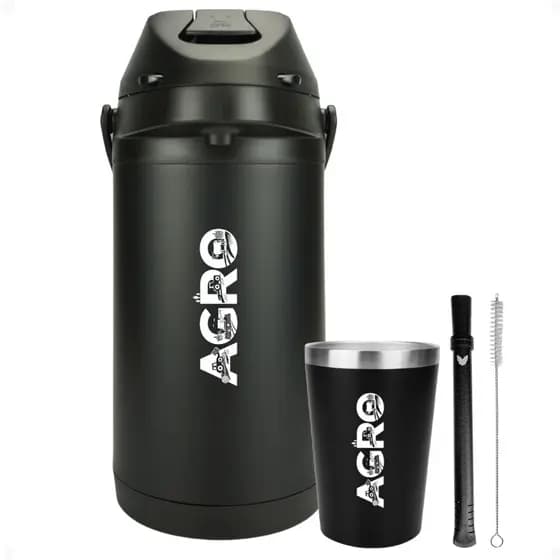 Kit Terere Copo Bomba Garrafa Térmica Chacal 4,0 Litros Personalizado A Laser