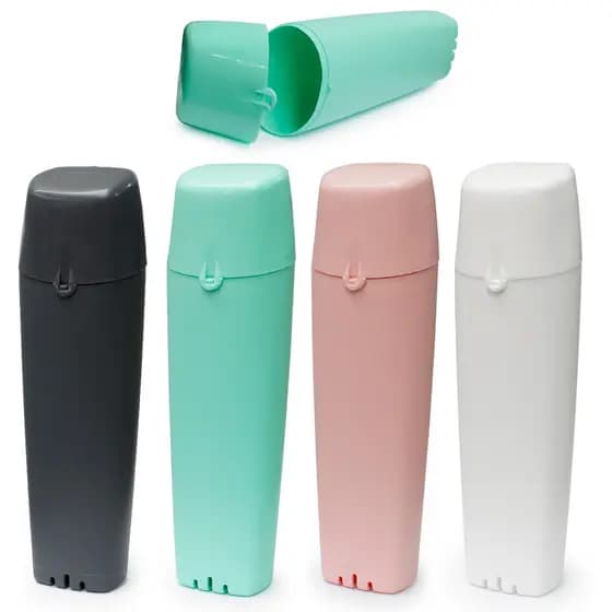 Kit 2 Porta de Dente Casal Estojo Higiênico Portátil Com Tampa Viagem Academia