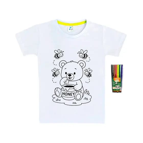 Camiseta Infantil Ursinho - Pinte e Lave - Latic Kids