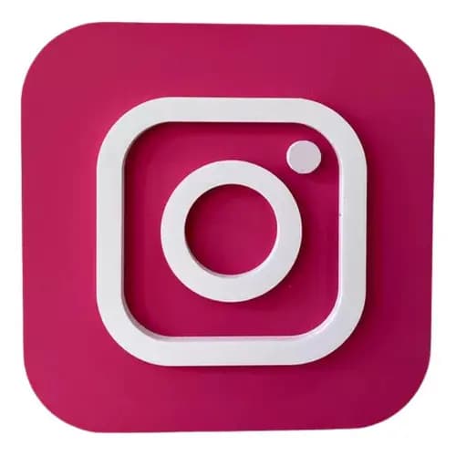 Ícone Placa Decoração Para Instagram Redes Logos 3d