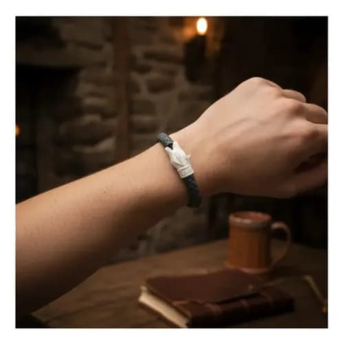 Pulseira Viking UniqueBox Plástico Branco 8cm Acessório Fantasia Cosplay Nórdica Tematica