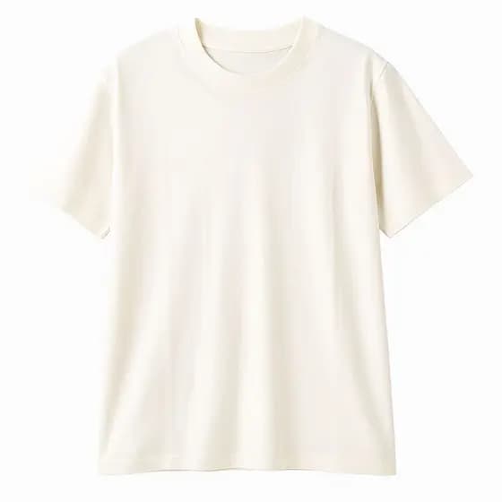 Camiseta Masculina Lisa em Algodão Fio 30.1 Penteado Off White para Estampagem DTF, Silk, Serigrafia