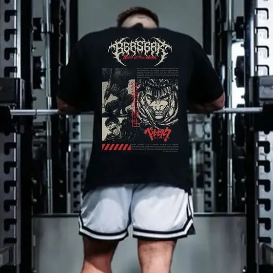 Camisa Camiseta Berserk Musculação Academia Algodão Anime Treino Treino Verao