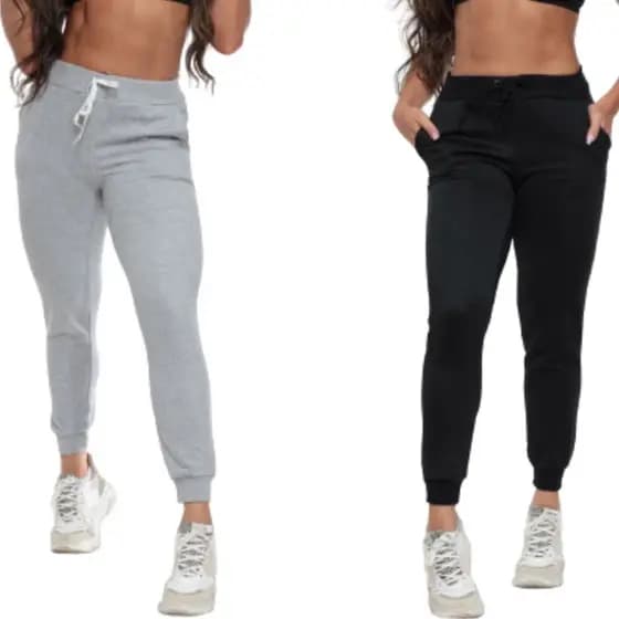 Calça Feminina Cintura Alta Jogger Moletom Flanelado Canelado Academia Promoção Inverno 2026