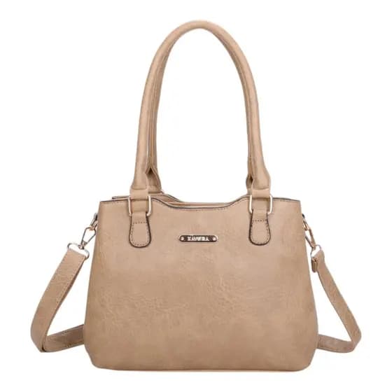 Bolsa Feminina De Ombro Com 3 Compartimentos Alça Comprida Regulável A Tiracolo Couro Sintético