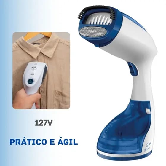 Passadeira A Vapor Portátil 1100W 127V Vaporizador Para Roupas Tira Amassado e Rugas Muito Rápido