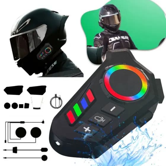 Bluetooth 5.3 Prova Dagua AI Assistant HI-FI Fone Sem Fio Qualidade Som Capacete Motocicleta