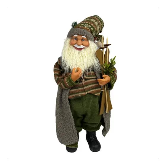 Papai Noel 65cm Enfeite Natalino Cinza Lindo Luxouso