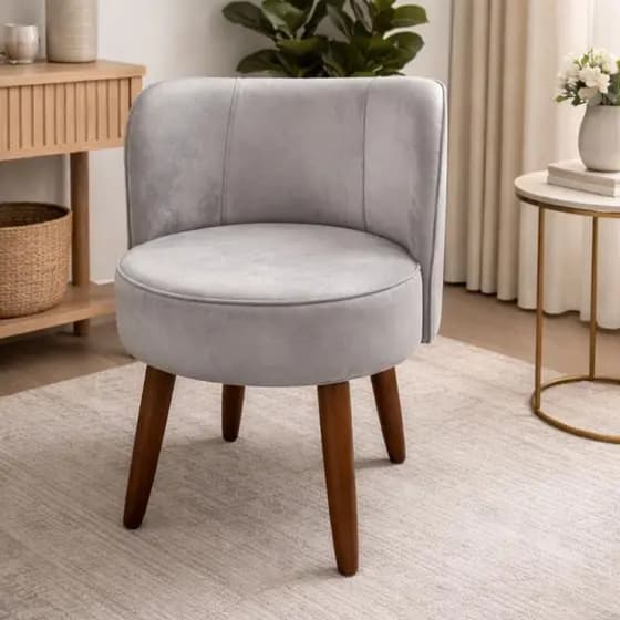Cadeira Orgânica Olga Tecido Veludo Prata Sala de Jantar Escritório Closet Salão de Beleza Recepção