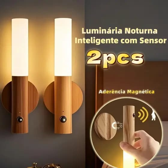 Luminária Inteligente com Sensor de Movimento: Recarregável, para Corredor, Quarto e Como Luminária Noturna
