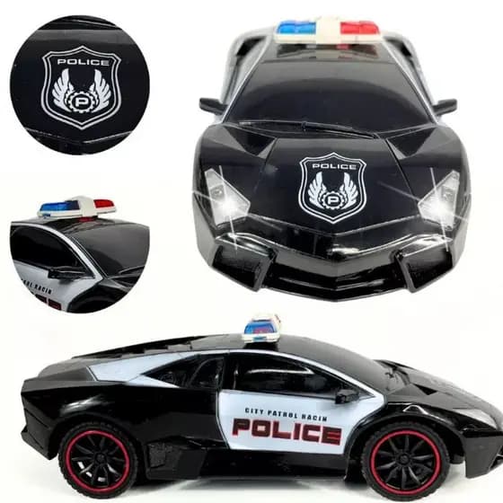 Carrinho com Controle Remoto Policia Super Premium Corrida