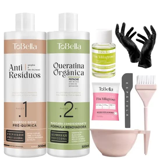 Escova Queratina Orgânica Selagem Sem Formol 500ml Tobella