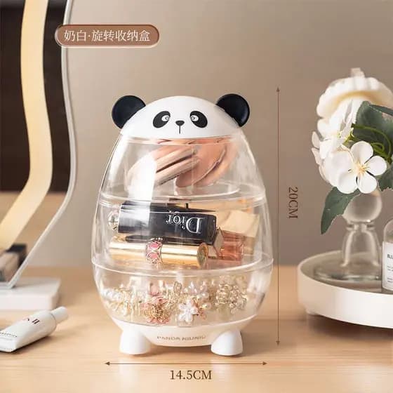 Organizadora Joias/Caixa Organizadora Multifuncional Panda Giratório
