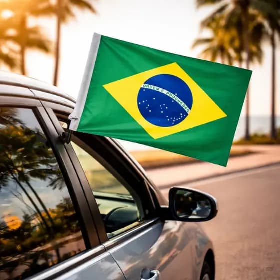 Kit Bandeirinha do Brasil Vidro Carro Copa Do Mundo Torcida 2026