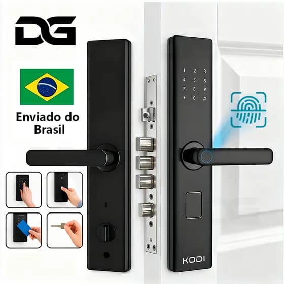 Fechadura Eletrônica Digital Biométrica Senha Touch Cartão DesbloqueioChave Inteligente Moderna M15