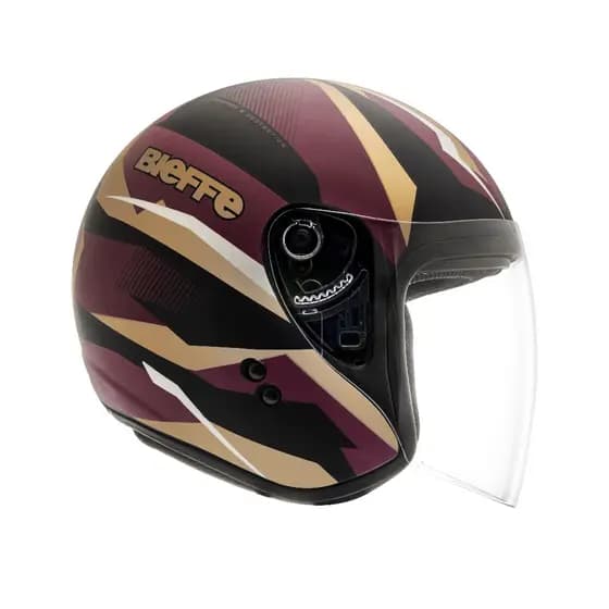 Capacete Aberto de moto Moto Bieffe Allegro VTR Preto Fosco/Vinho