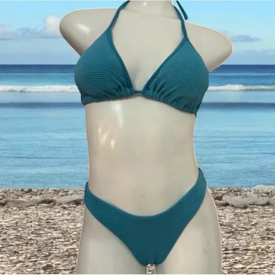 biquíni asa delta luz e Ane azul piscina