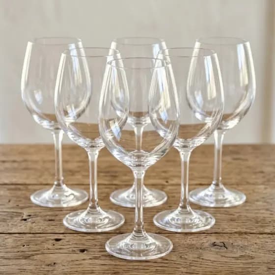 Jogo Taças de Vidro 330ml 6 Peças Vinho Água Luxo Resistente