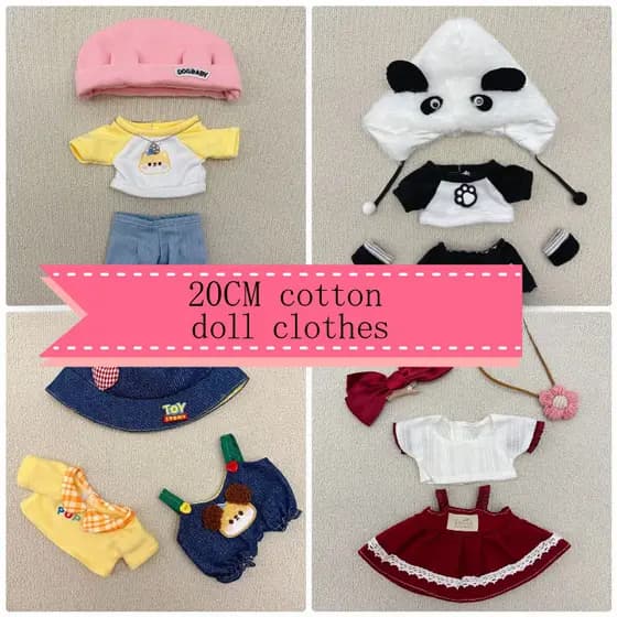 Roupas De Boneca De Algodão 20cm De Espessura Conjunto De Vestido De Alta Qualidade Para Brinquedos DIY-* & -