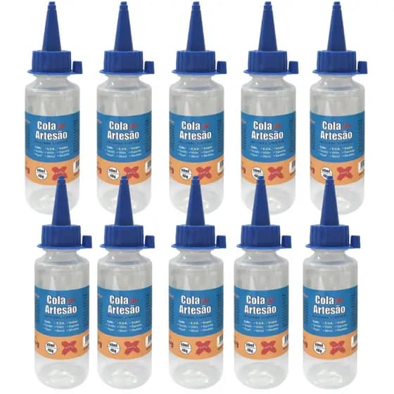 Cola Silicone Artesão Líquida 60ml Kit Com 12 Unidades Transparente